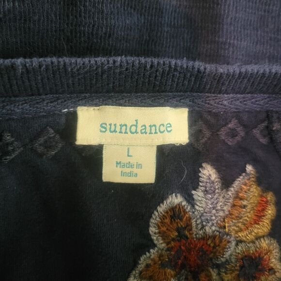 Sundance Long Sleeve Embroidered Top Size Large - Picture 5 of 6
